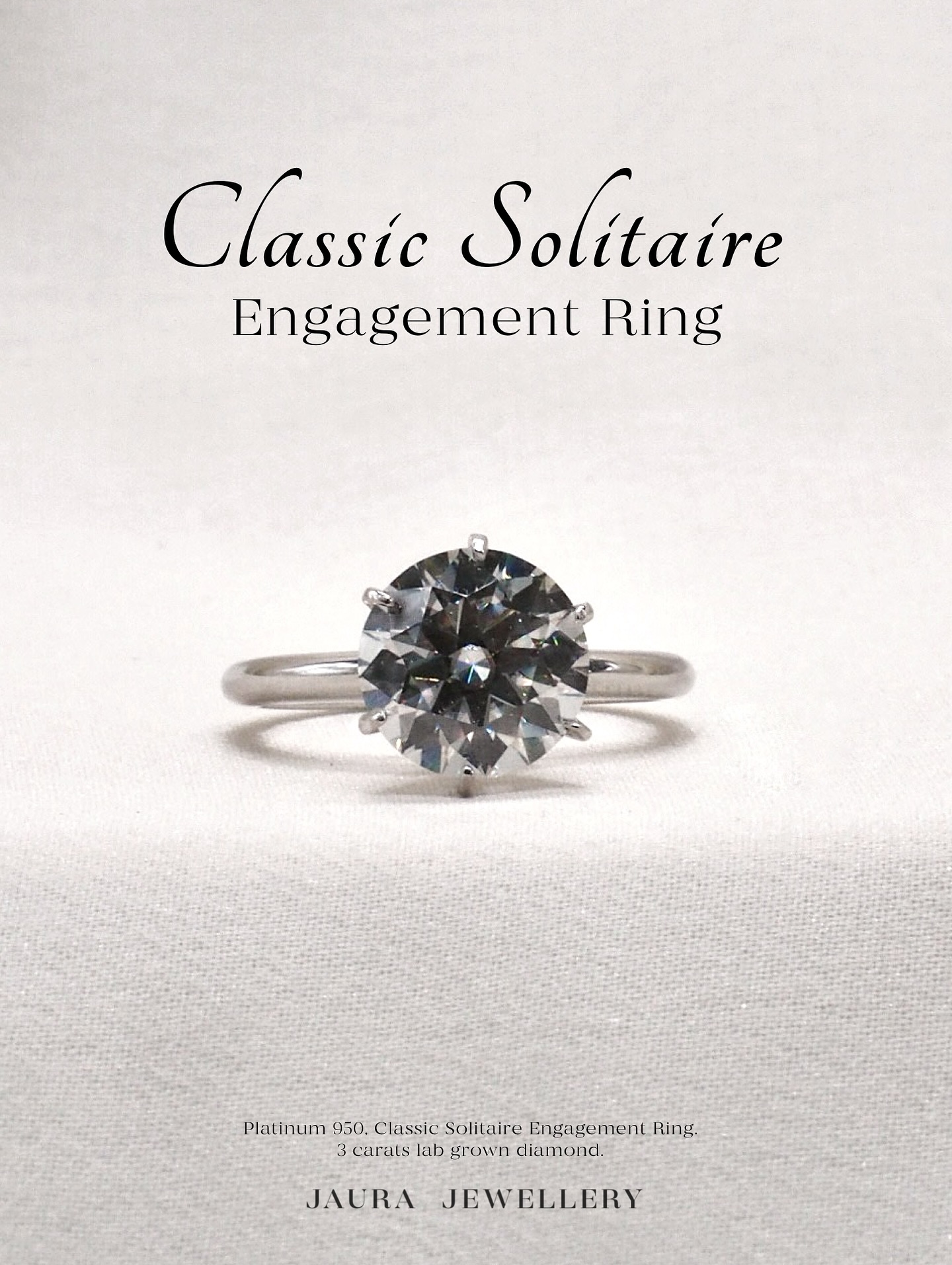 Solitaire — Double Prong Engagement Ring, Platinum 950